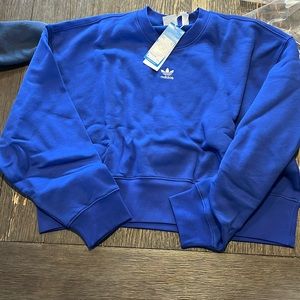 Adidas Women’s crew sweatshirt cropped M bright blue - NWT
